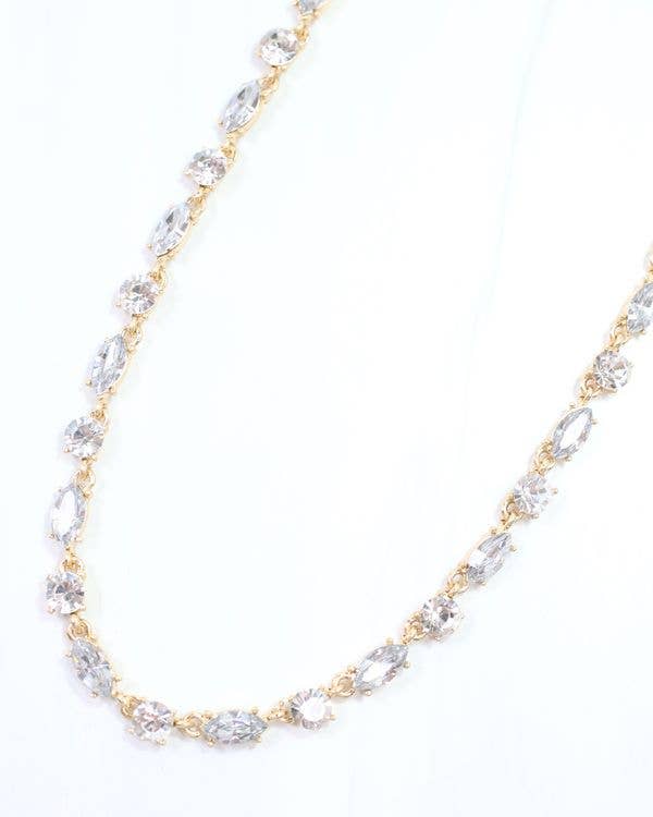 Caroline Hill - Charlie Crystal Necklace Clear