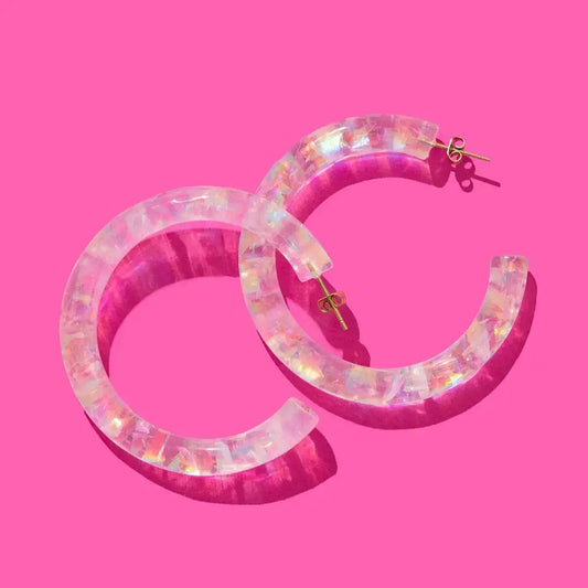 Taylor Elliott Designs -Confetti Hoop Earrings - Iridescent