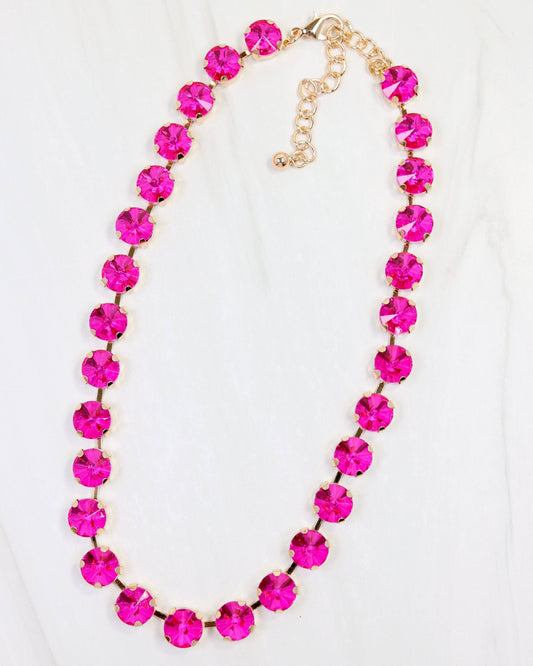 Caroline Hill- Pink Rhinestone Necklace