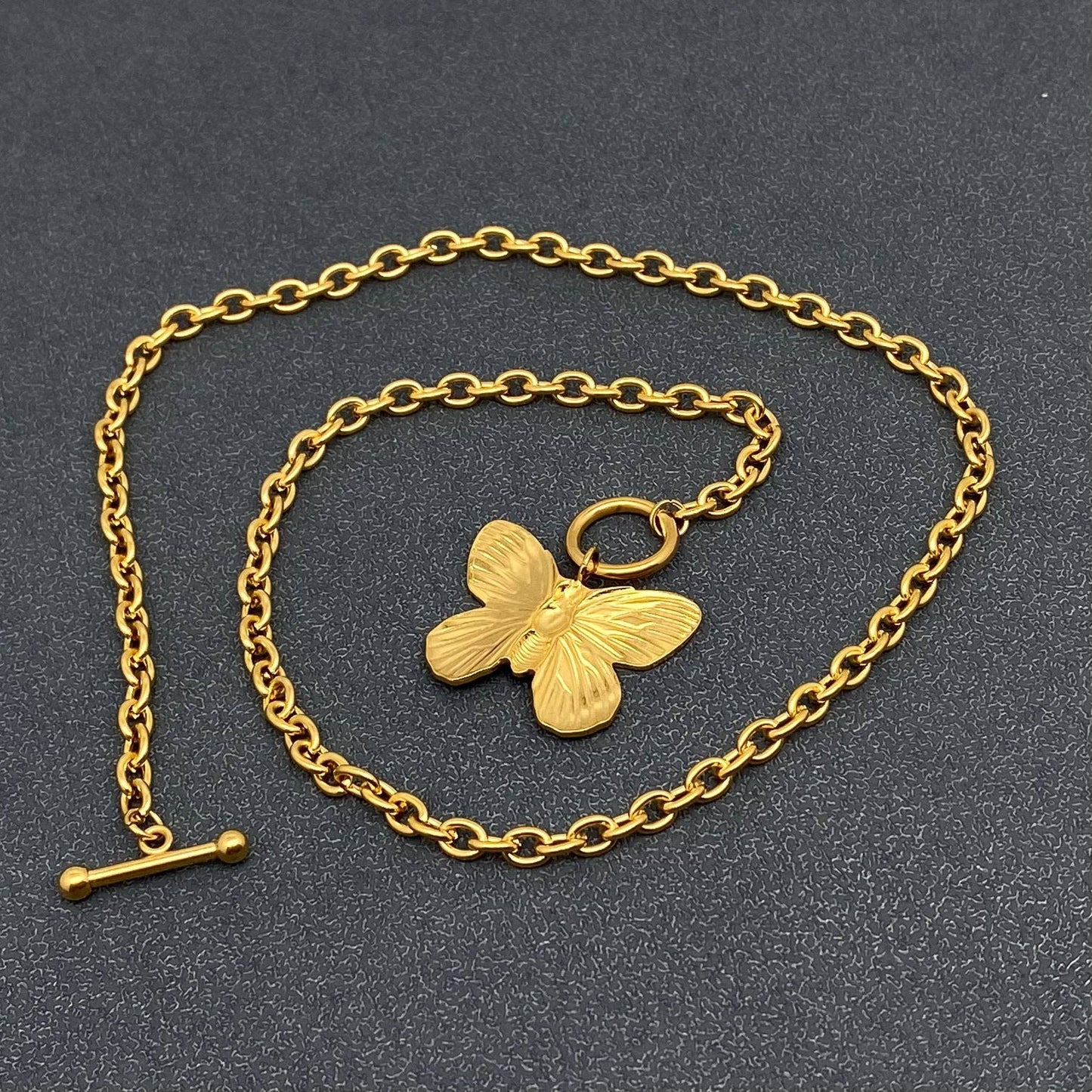 18K Gold Plated -Butterfly Charm Necklace