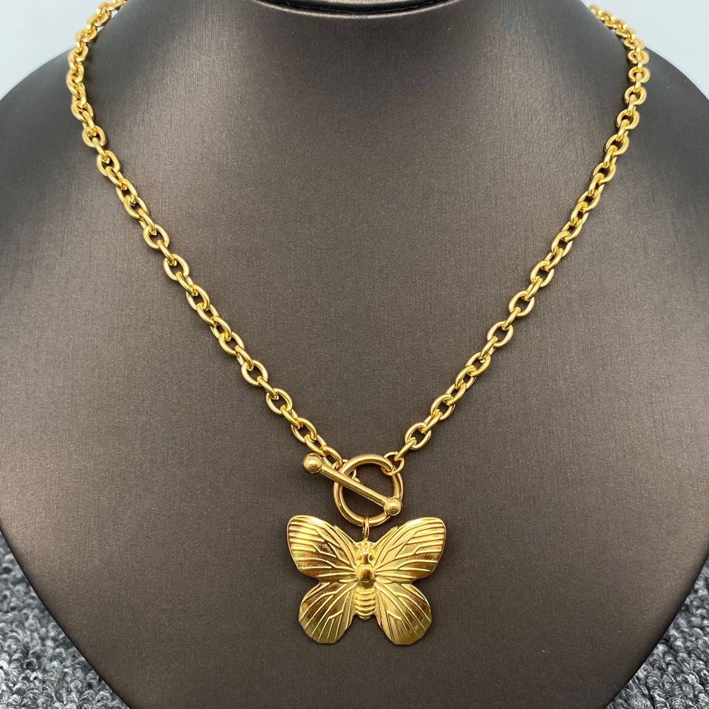 18K Gold Plated -Butterfly Charm Necklace