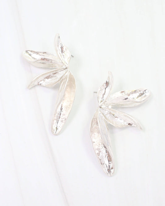 Caroline Hill - Worn Silver Flower Earring