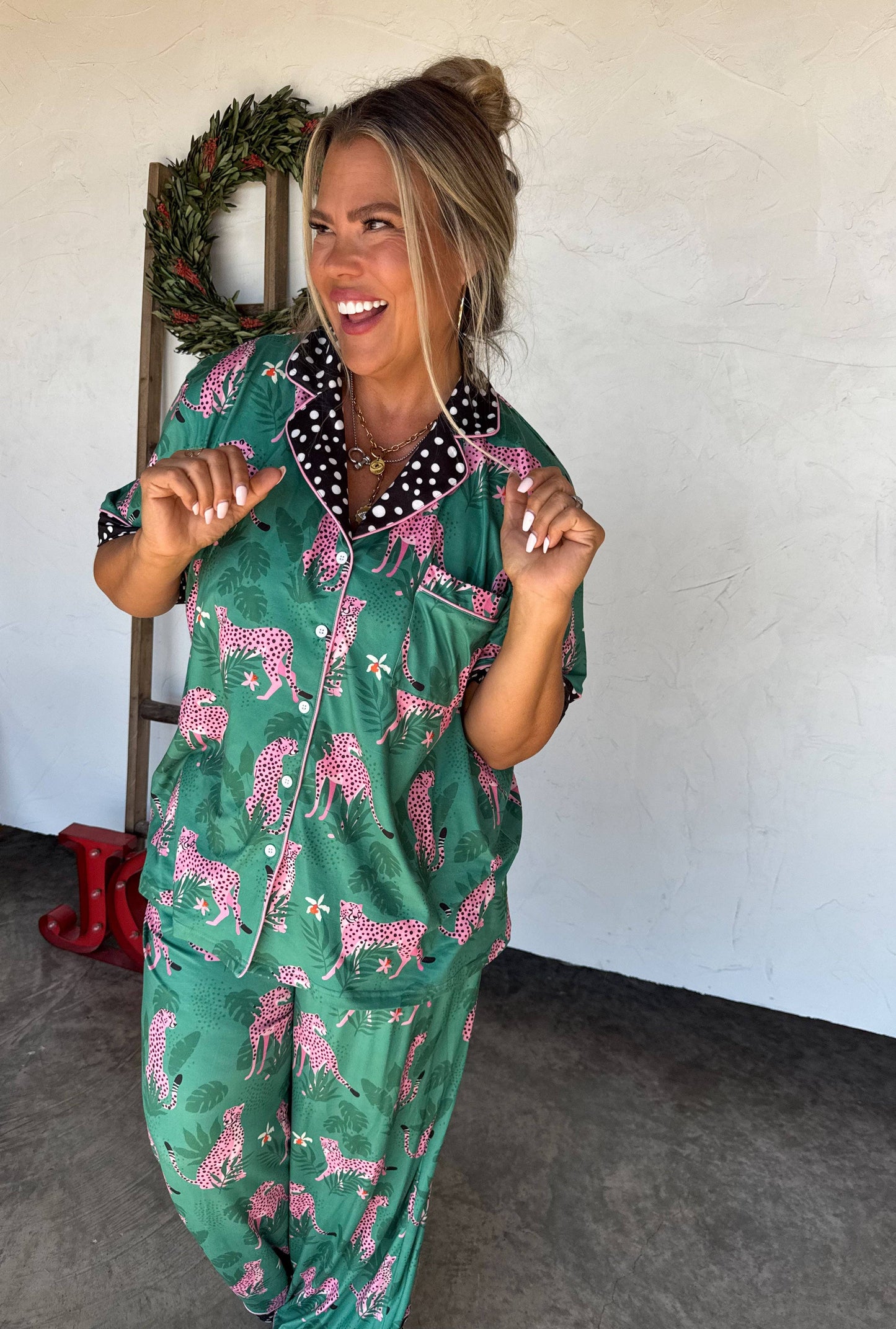Green Tiger LEOPARD LUXE Pajama set