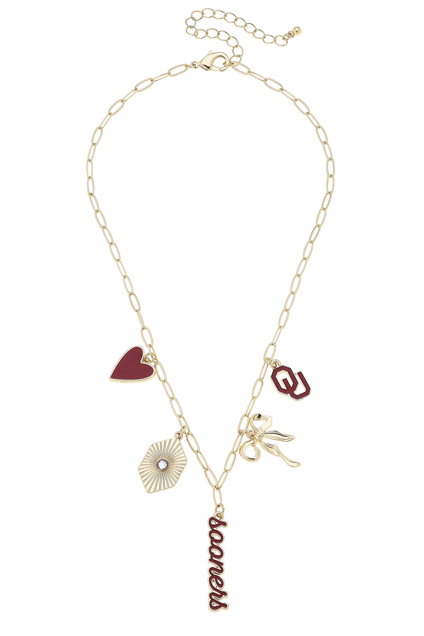 Oklahoma Sooners Paper Clip Charm Necklace