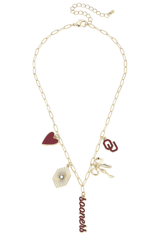 Oklahoma Sooners Paper Clip Charm Necklace