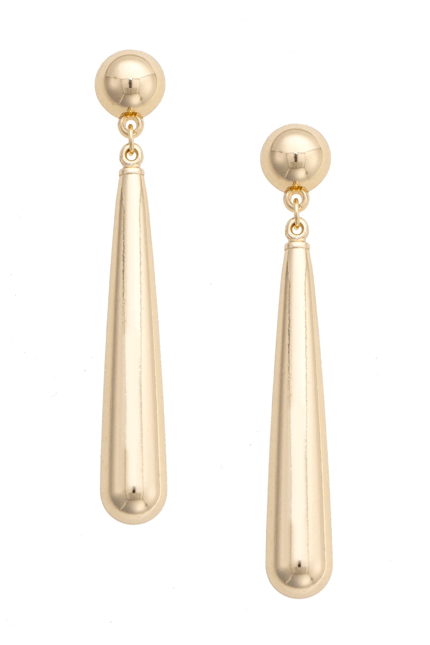 Canvas Style - Elsie Linear Drop Earrings in Shiny Gold