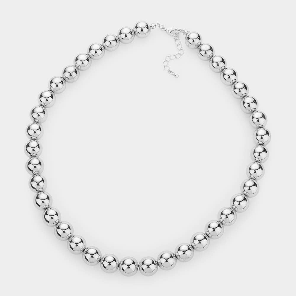 Rhodium or Gold Dipped Ball Necklaces