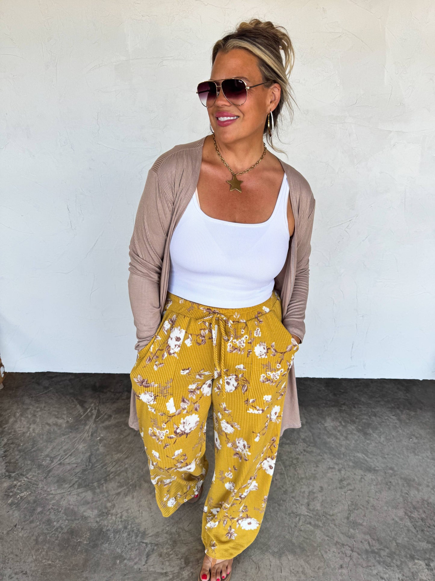 HADDIE FLORAL WIDE LEG PANTS