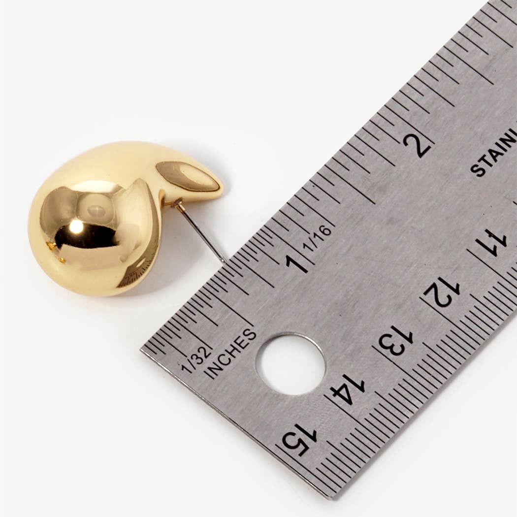 Gold Tear Drop Post Earrings