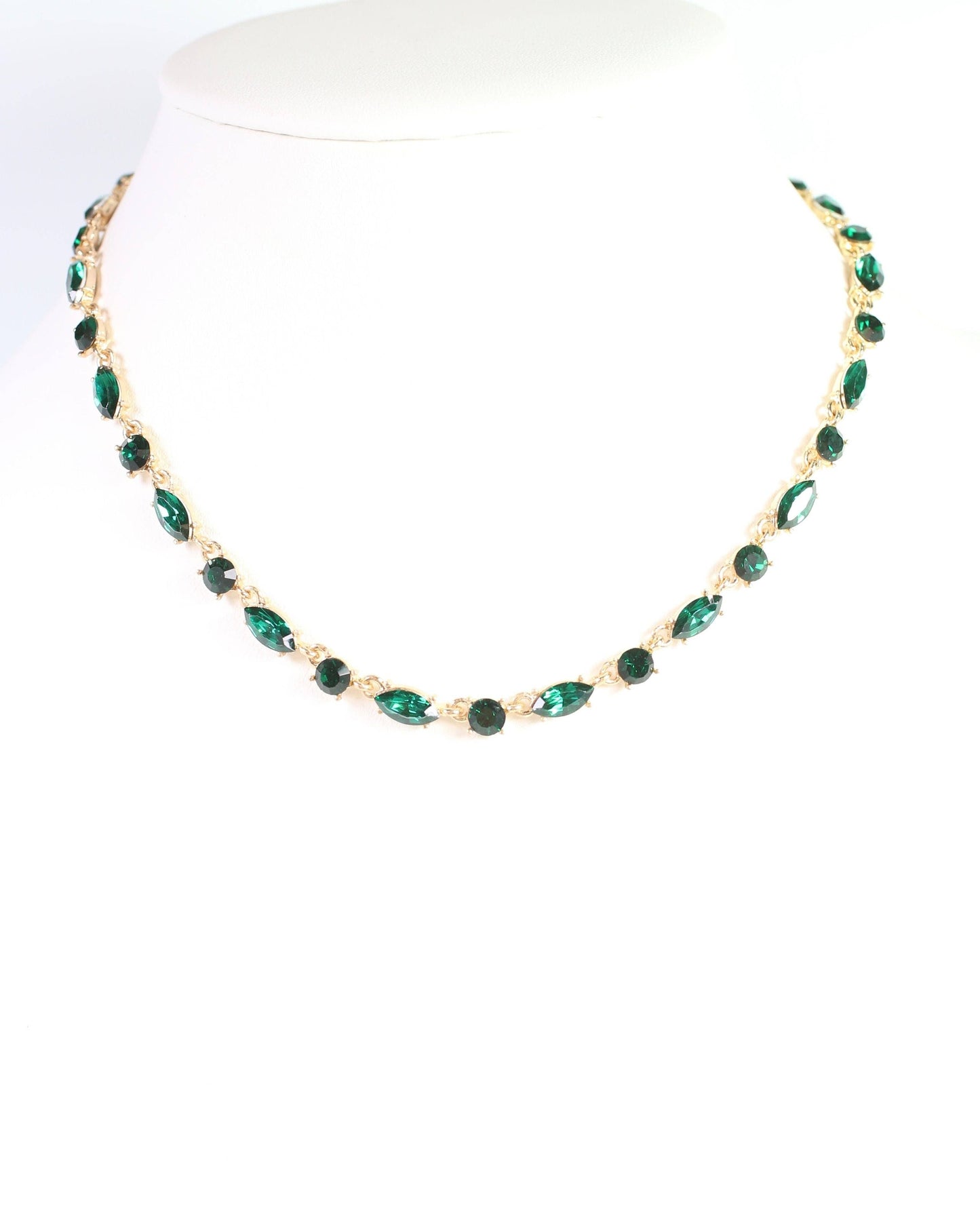 Caroline Hill - Charlie Crystal Necklace Emerald