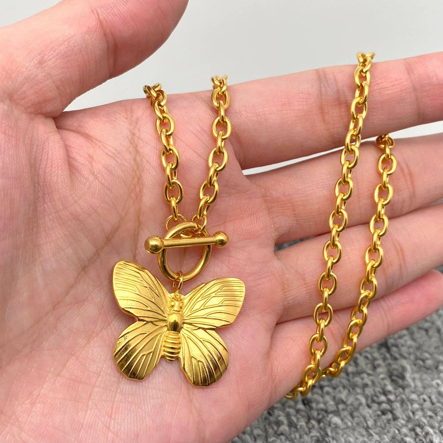 18K Gold Plated -Butterfly Charm Necklace