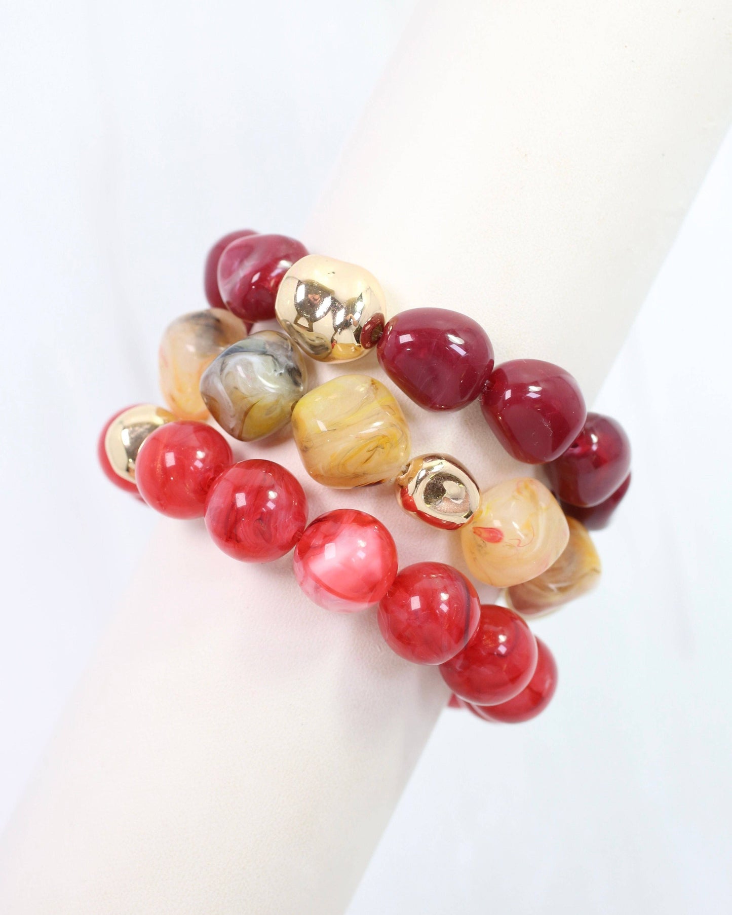 Caroline Hill - Doris Beaded Bracelet Set Wine