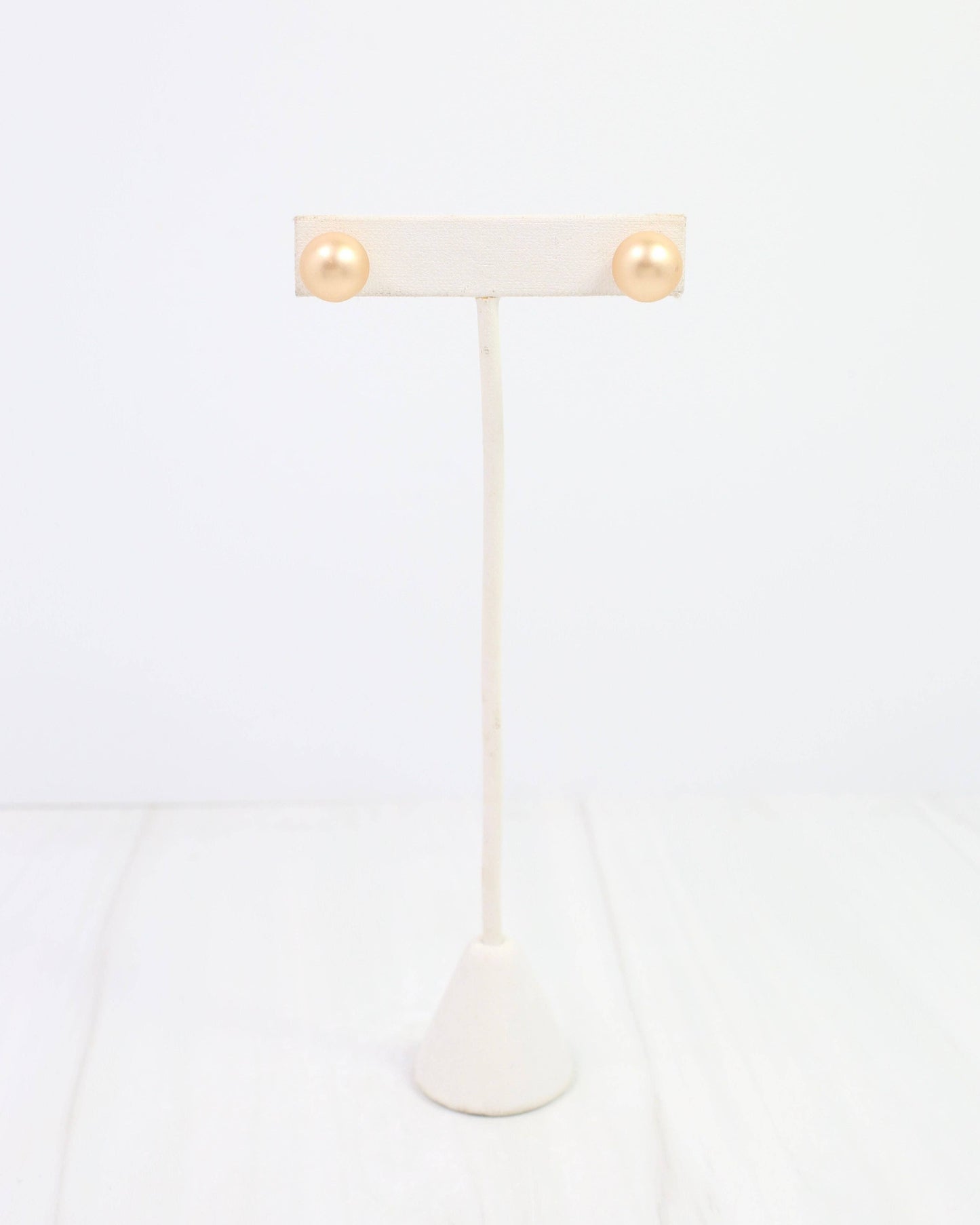 Caroline Hill - Bailey Medium Ball Earring Worn Gold