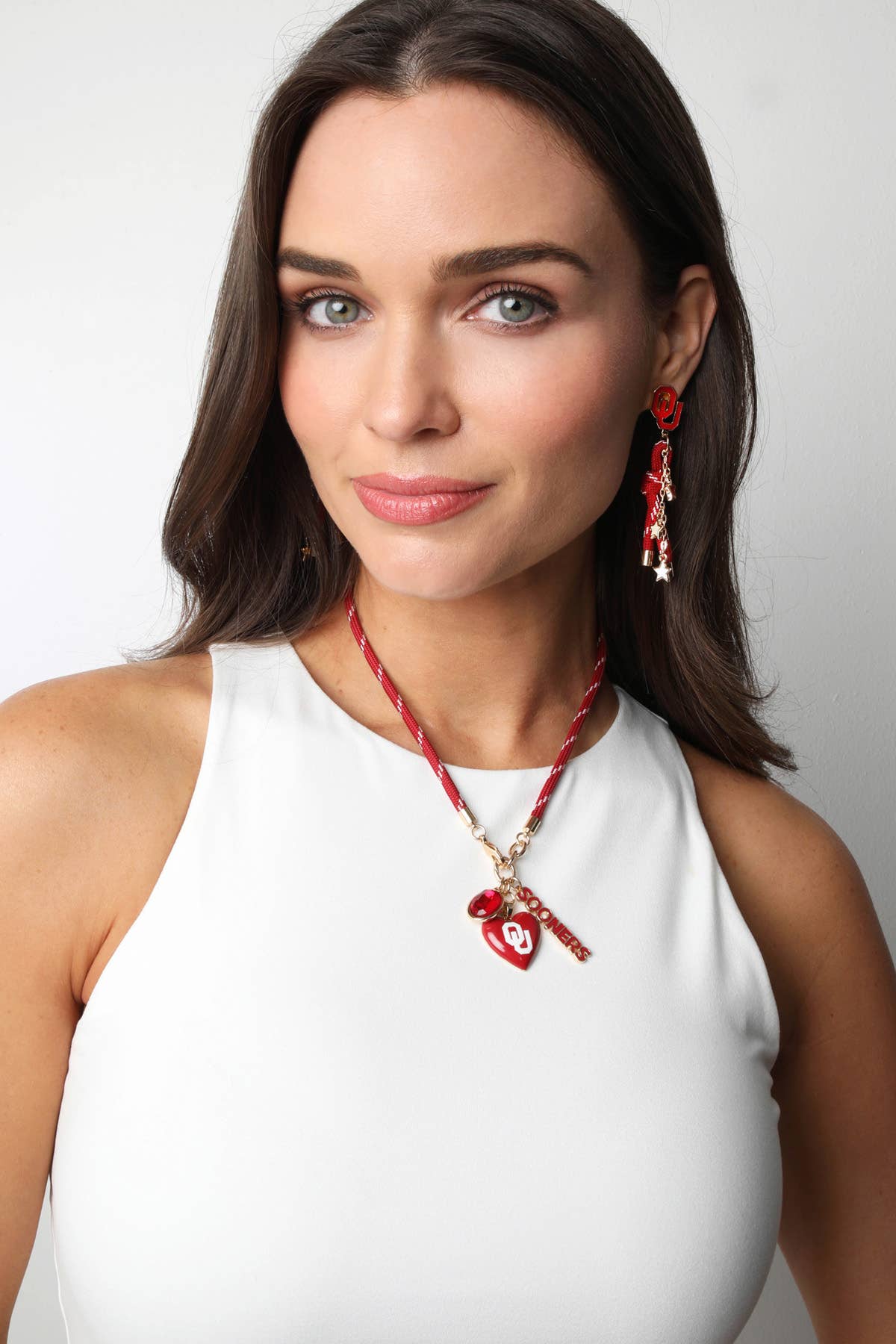 Canvas Style - Oklahoma Sooners Logo Heart Paracord Necklace