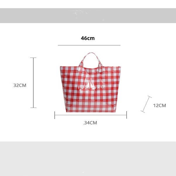 Yellow Plaid Large-capacity Tote Bag