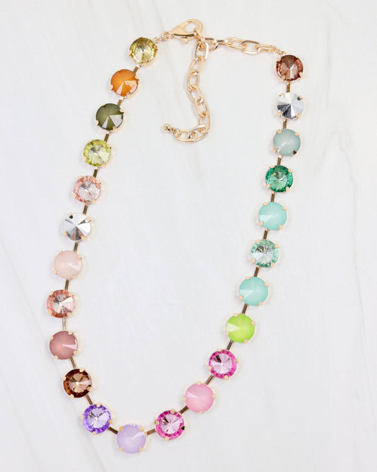 Caroline Hill-Purple Brown Rhinestone Necklace