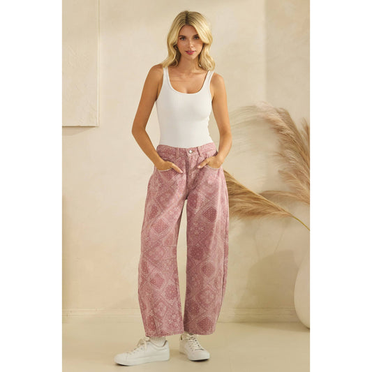 Veveret - Paisley Printed Denim Pants