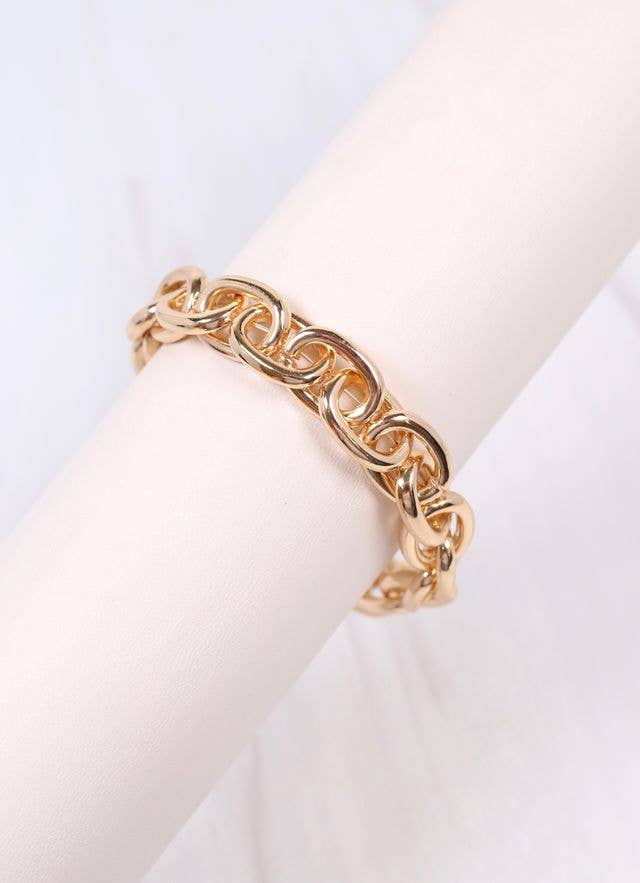 Caroline Hill - Teresa Link Stretch Bracelet GOLD