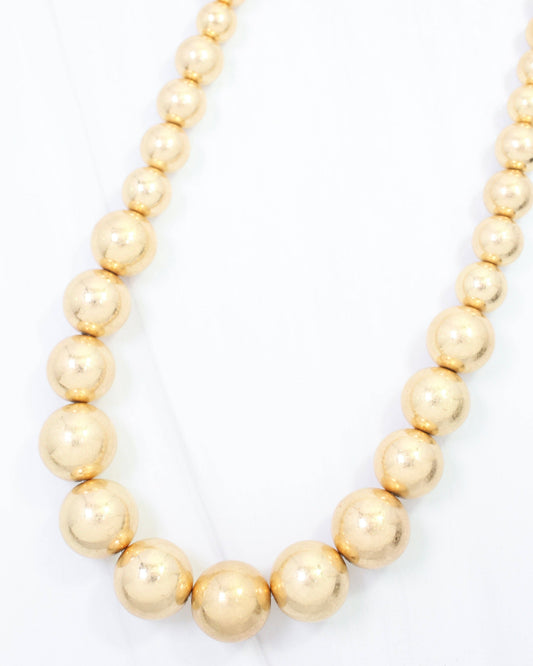 Caroline Hill -Worn Gold Beaded Necklace