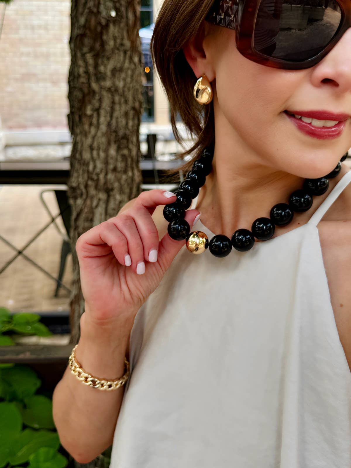 Canvas Style - Black Game Day Beaded Necklace