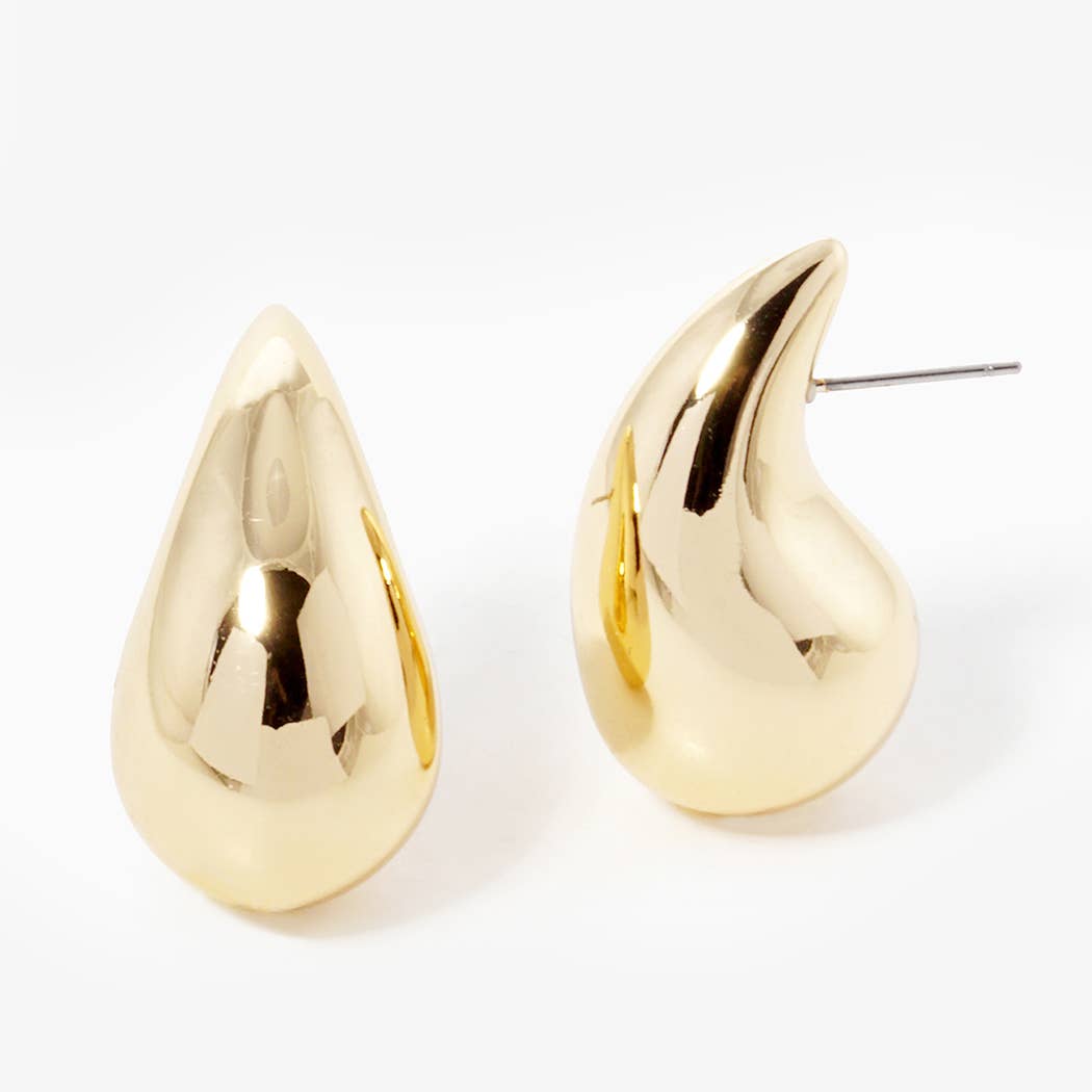 Gold Tear Drop Post Earrings