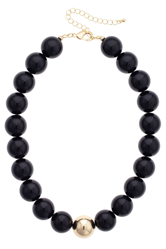 Canvas Style - Black Game Day Beaded Necklace