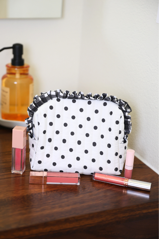 Jess Lea - Gingham Polka Dot Quilted Ruffle Bag