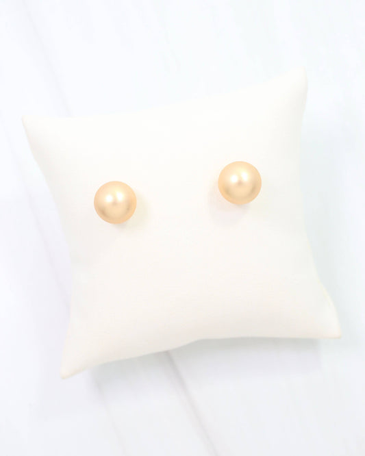 Caroline Hill - Bailey Medium Ball Earring Worn Gold