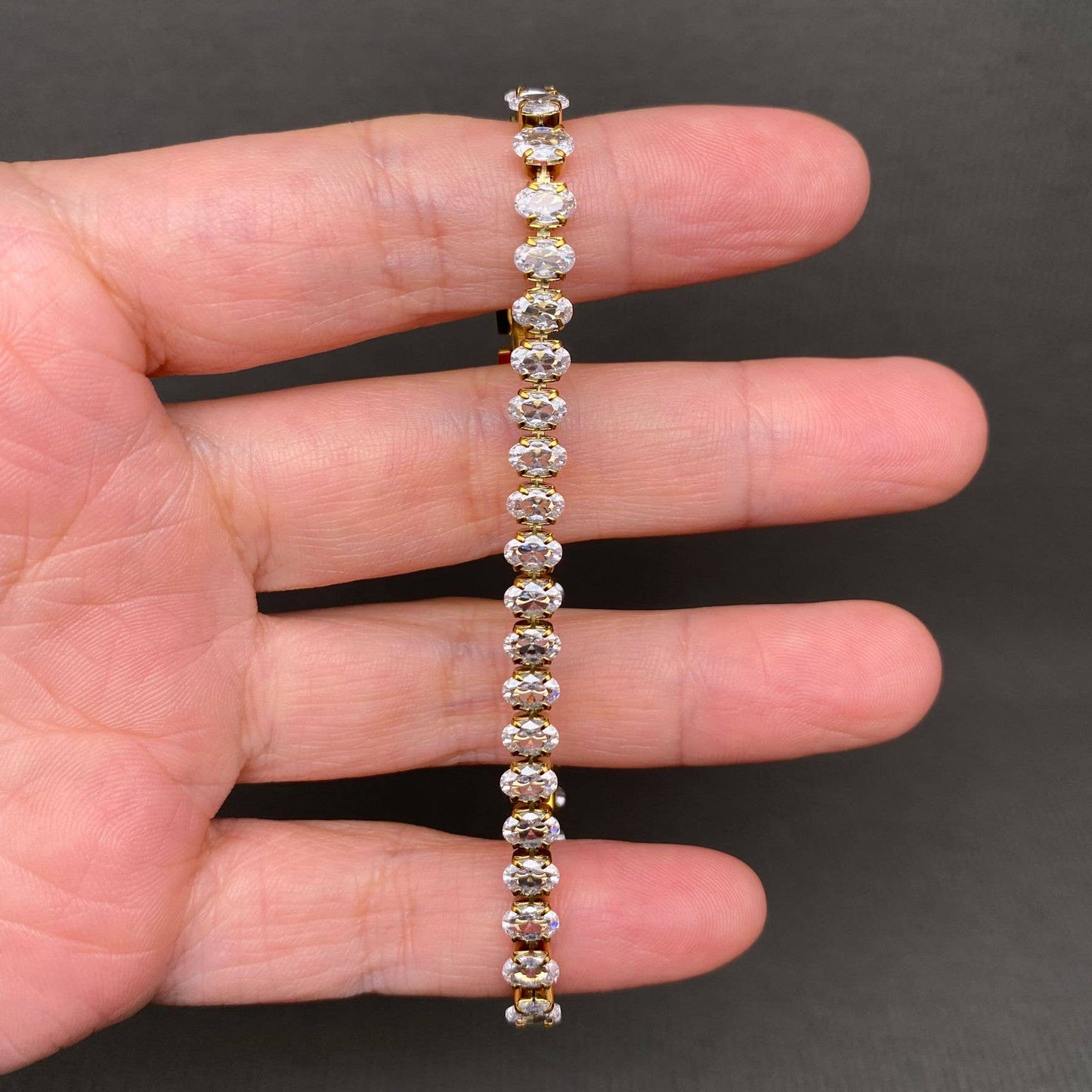 18K Gold Plated SS Tennis Bracelet