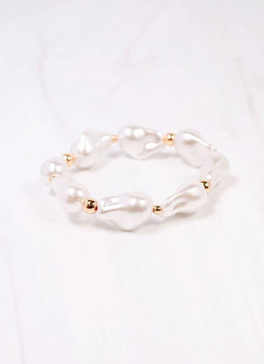 Caroline Hill - Jerald Pearl Bracelet CREAM