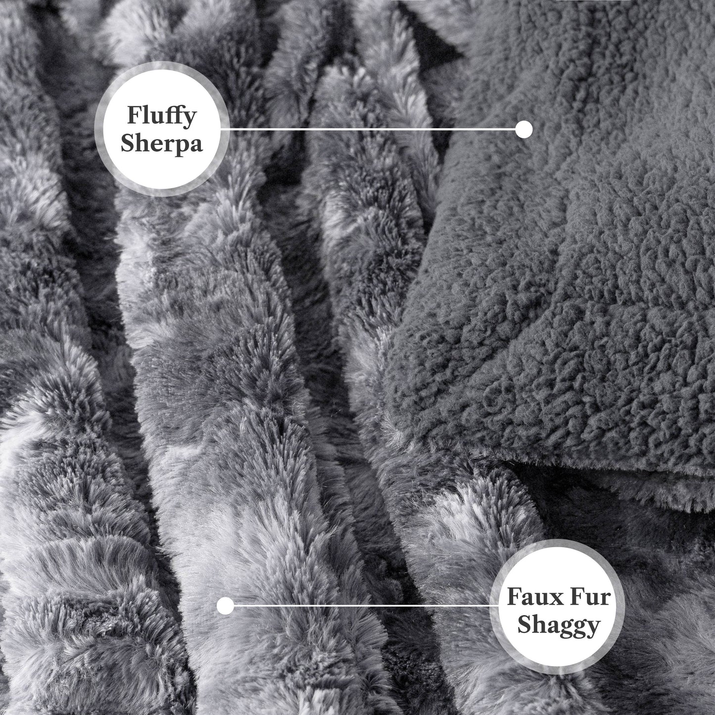 Gray Minky Sherpa Throw Blanket