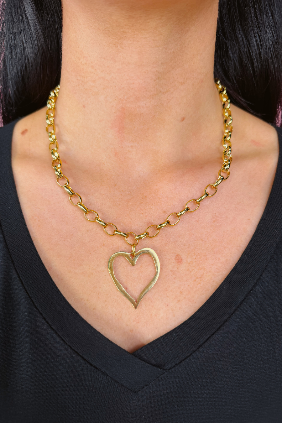Jess Lea - 18K Gold Plated Open Heart Necklace