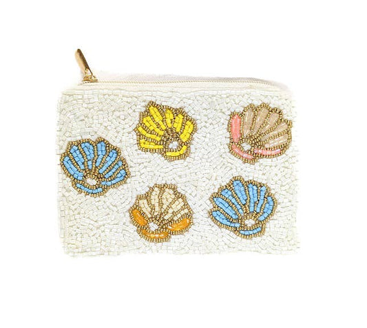 Sea Shell Beaded Coin Purse