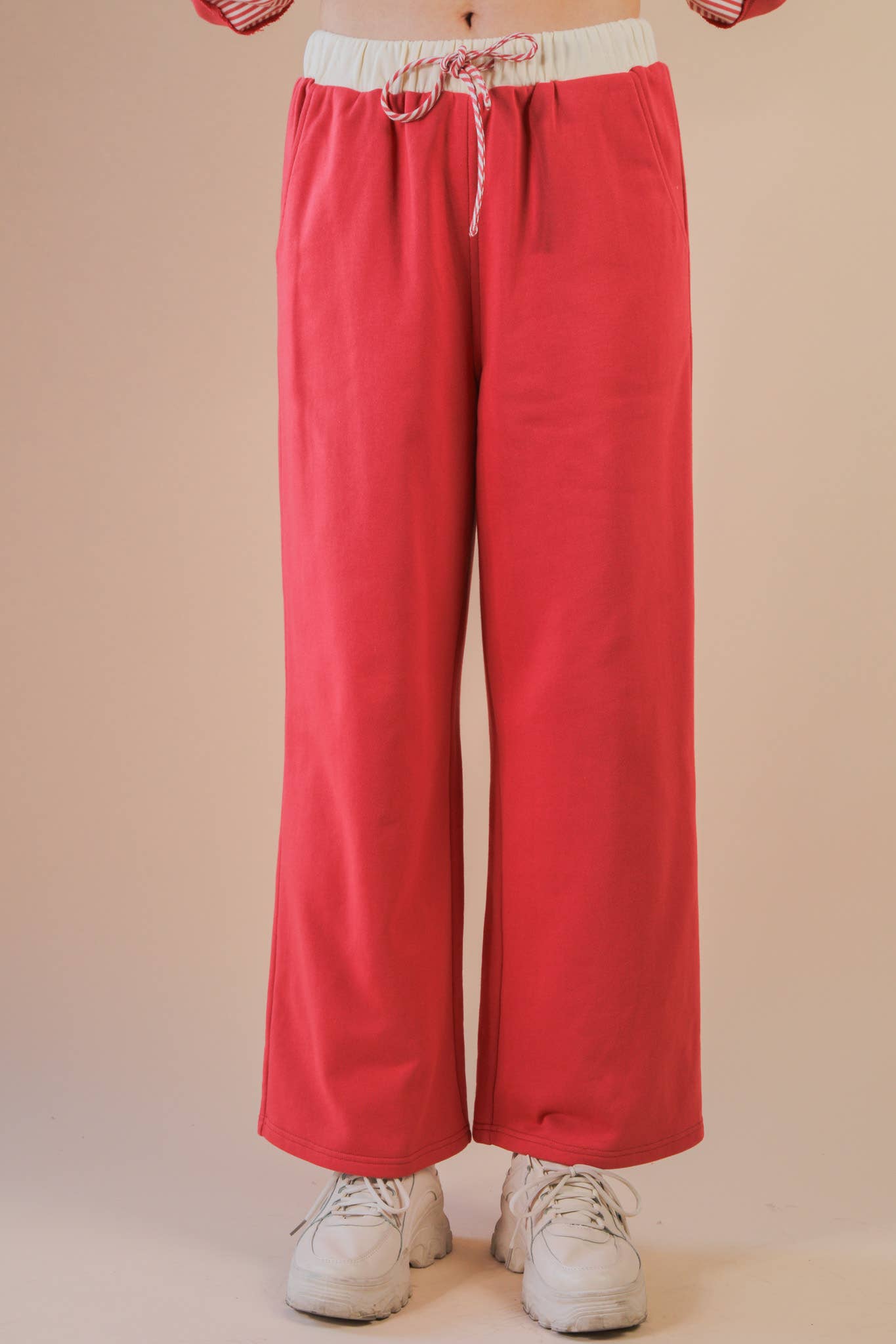 VERY J - Color Block Casual Knit Top & Pants Set