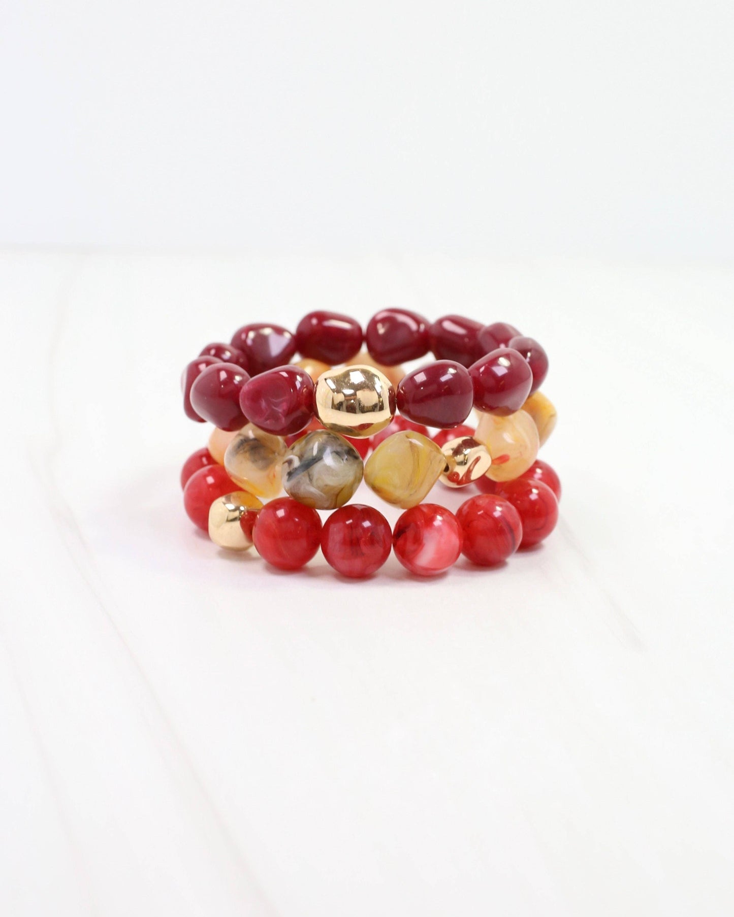 Caroline Hill - Doris Beaded Bracelet Set Wine