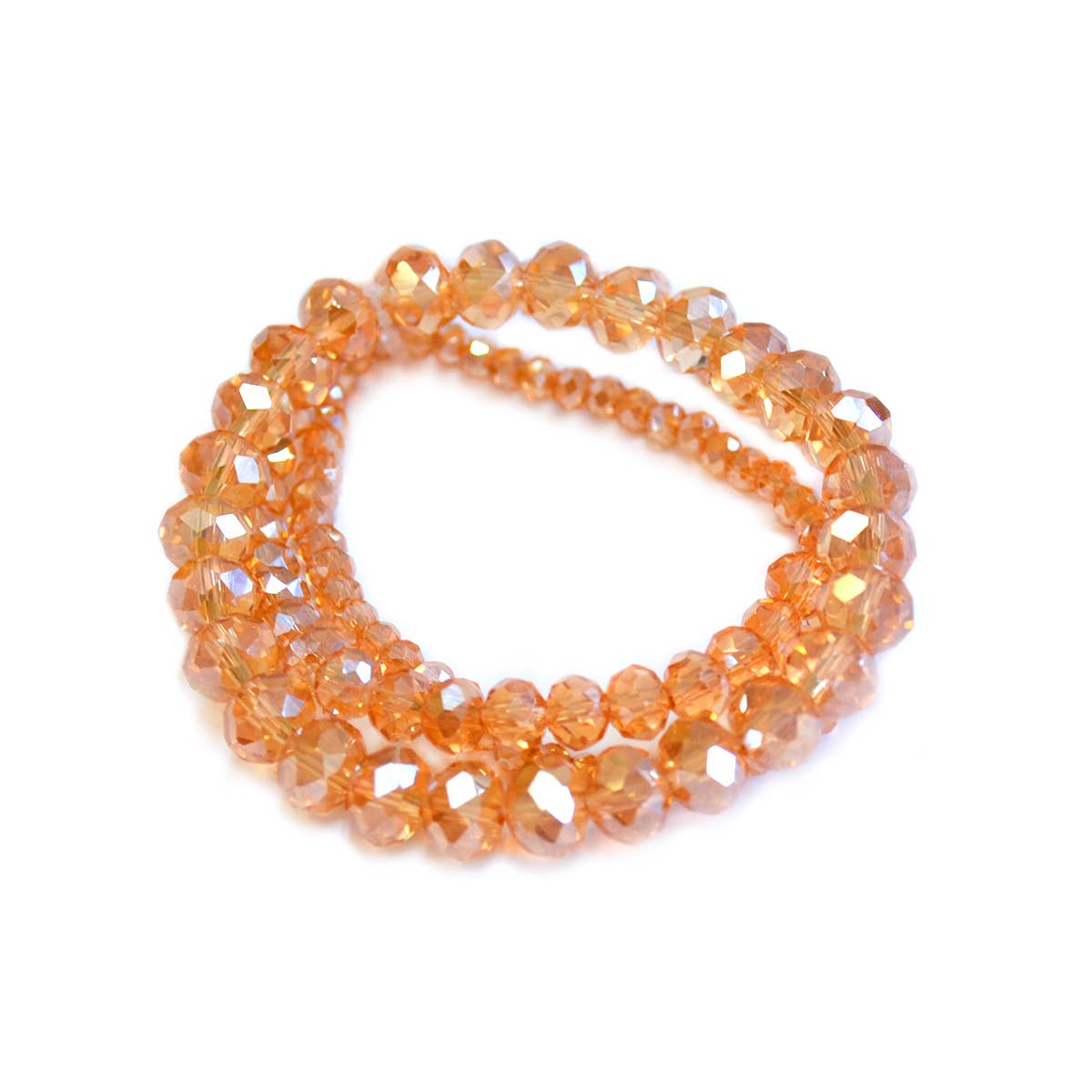 3 Pcs Set Stackable Crystal Glass Beaded Stretch Bracelets