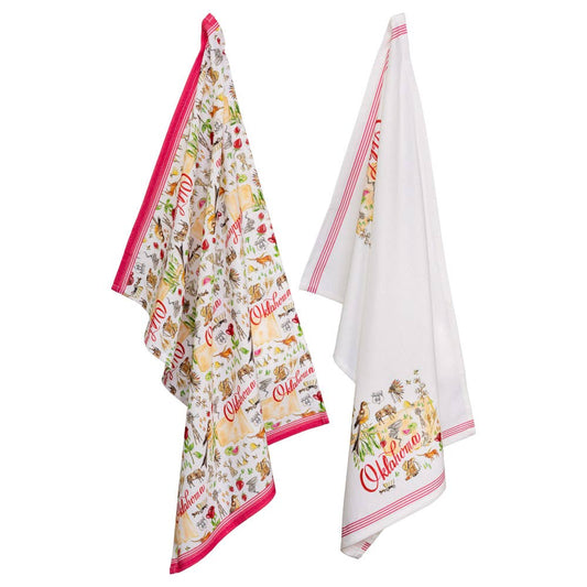Oklahoma Collection 28" Cotton Tea Towels Set Of 2
